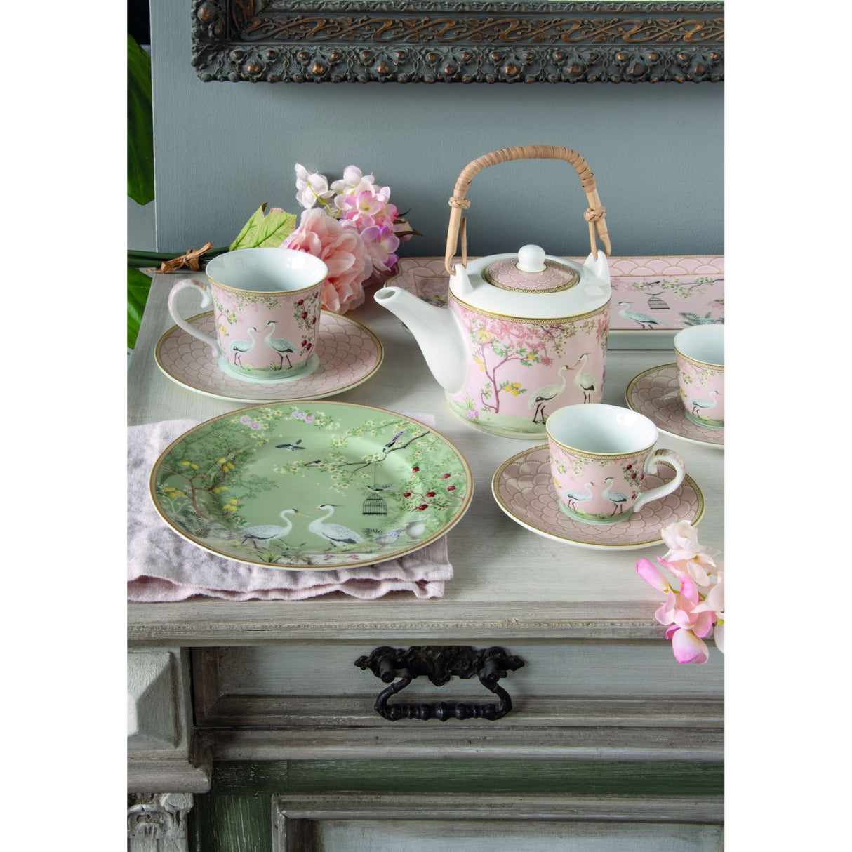 EASY LIFE Jardin De Reves Tray with Handles 54x35cm Melamine