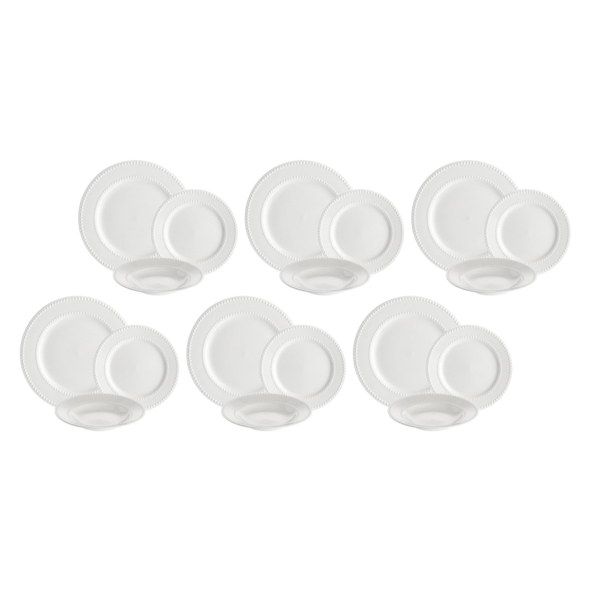 LA PORCELLANA BIANCA Collina Table Service Set of 18 Piece Porcelain Plates