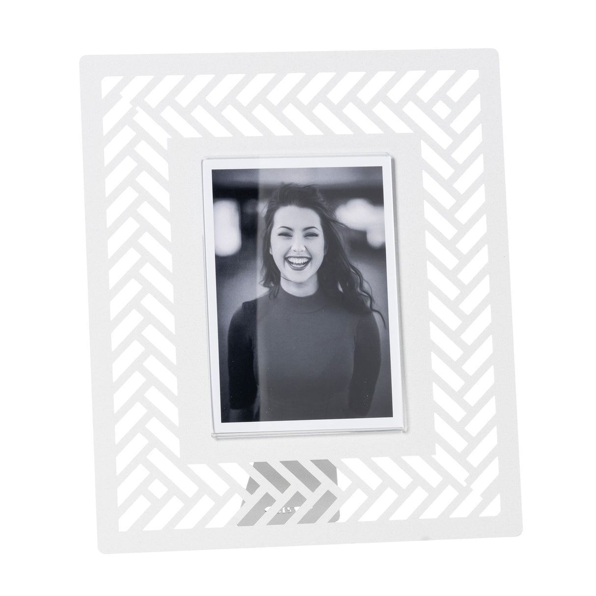 ARTI & MESTIERI Portafoto di Design Milleintrecci Grande Bianco Marmo