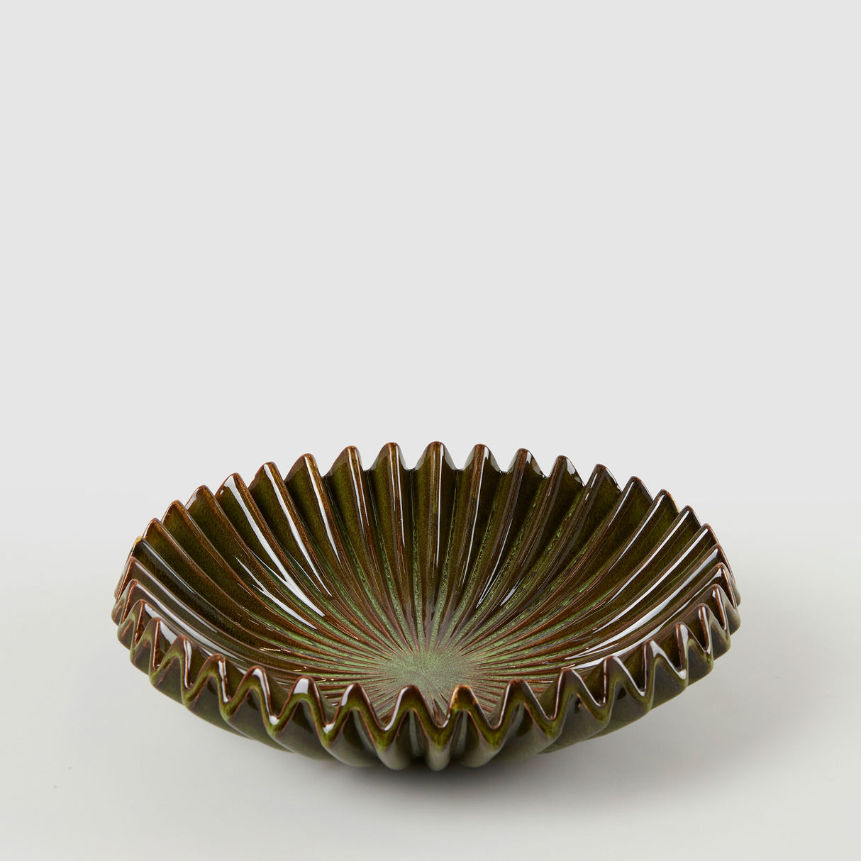 EDG Enzo De Gasperi Ciotola Piatto Ciotola Raggiera 29cm Verde Ceramica