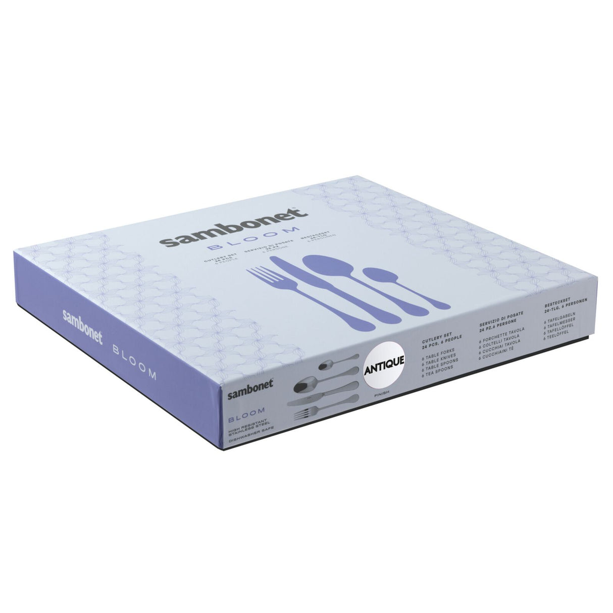 SAMBONET Bloom Tableware Cutlery Set 24 Pieces Antique Satin