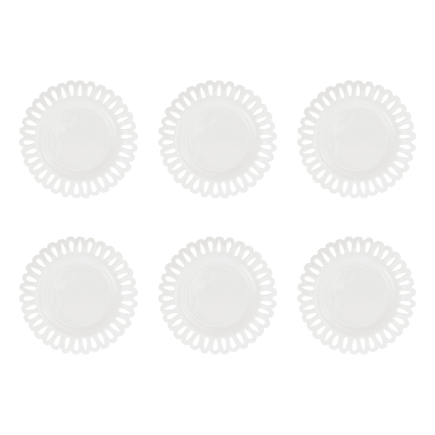 LA PORCELLANA BIANCA Giulietta Piatto Frutta Set 6 Pezzi 21cm Bianco Porcellana