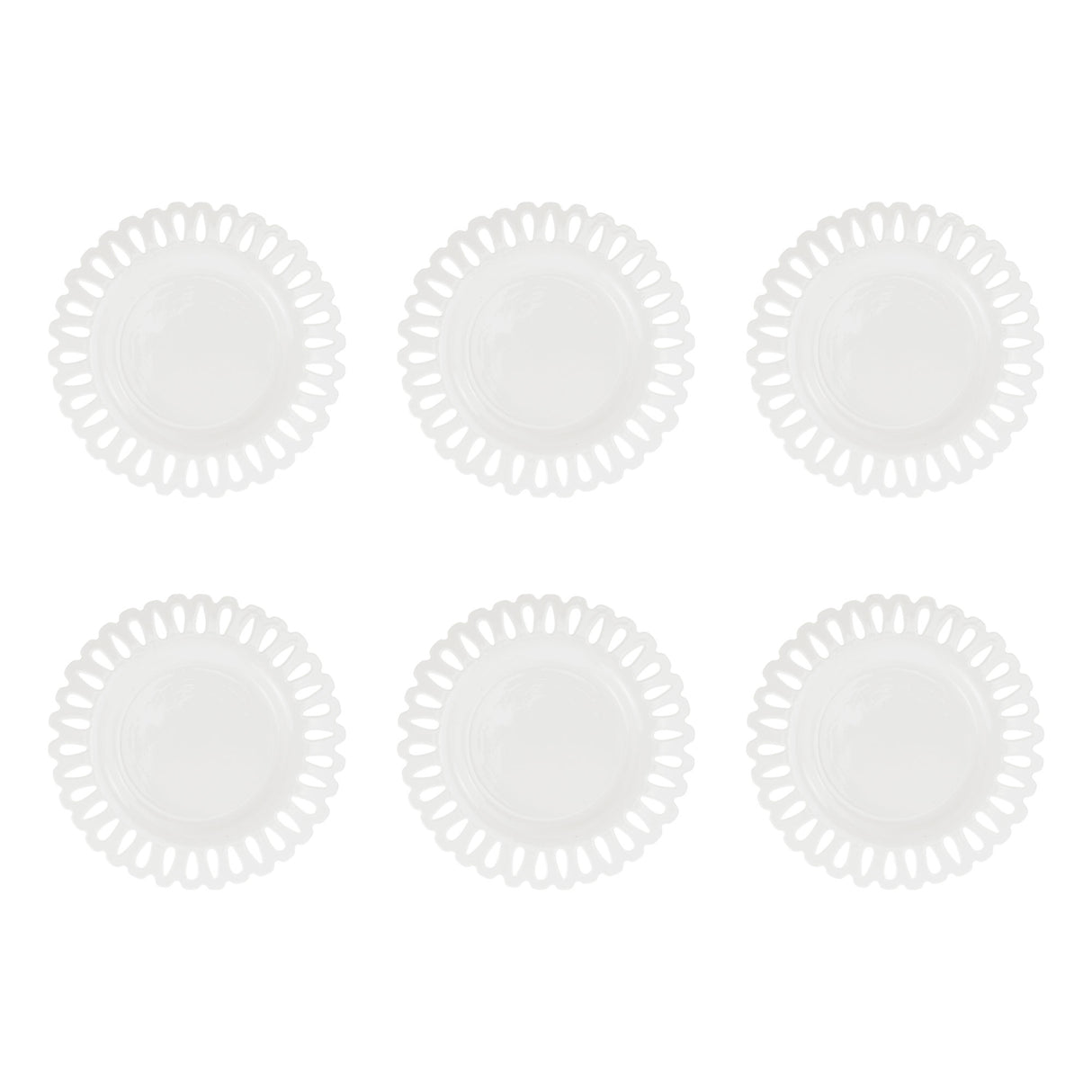 LA PORCELLANA BIANCA Giulietta Piatto Frutta Set 6 Pezzi 21cm Bianco Porcellana