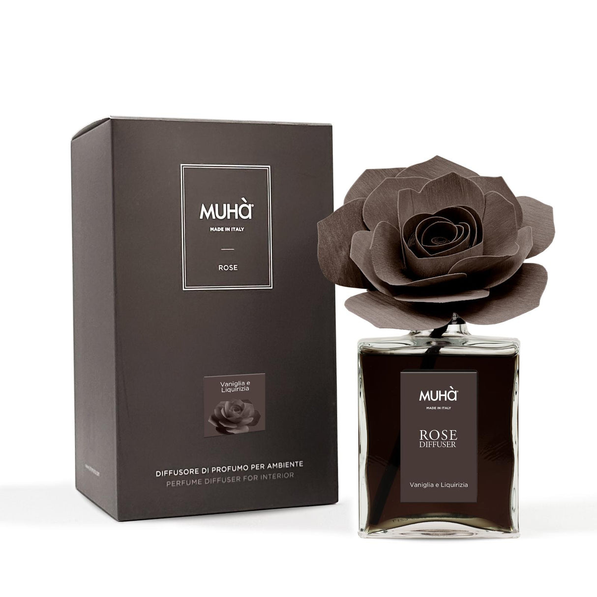 MUHA' Rosa 200ml Home Air Freshener Vanilla and Licorice Diffuser