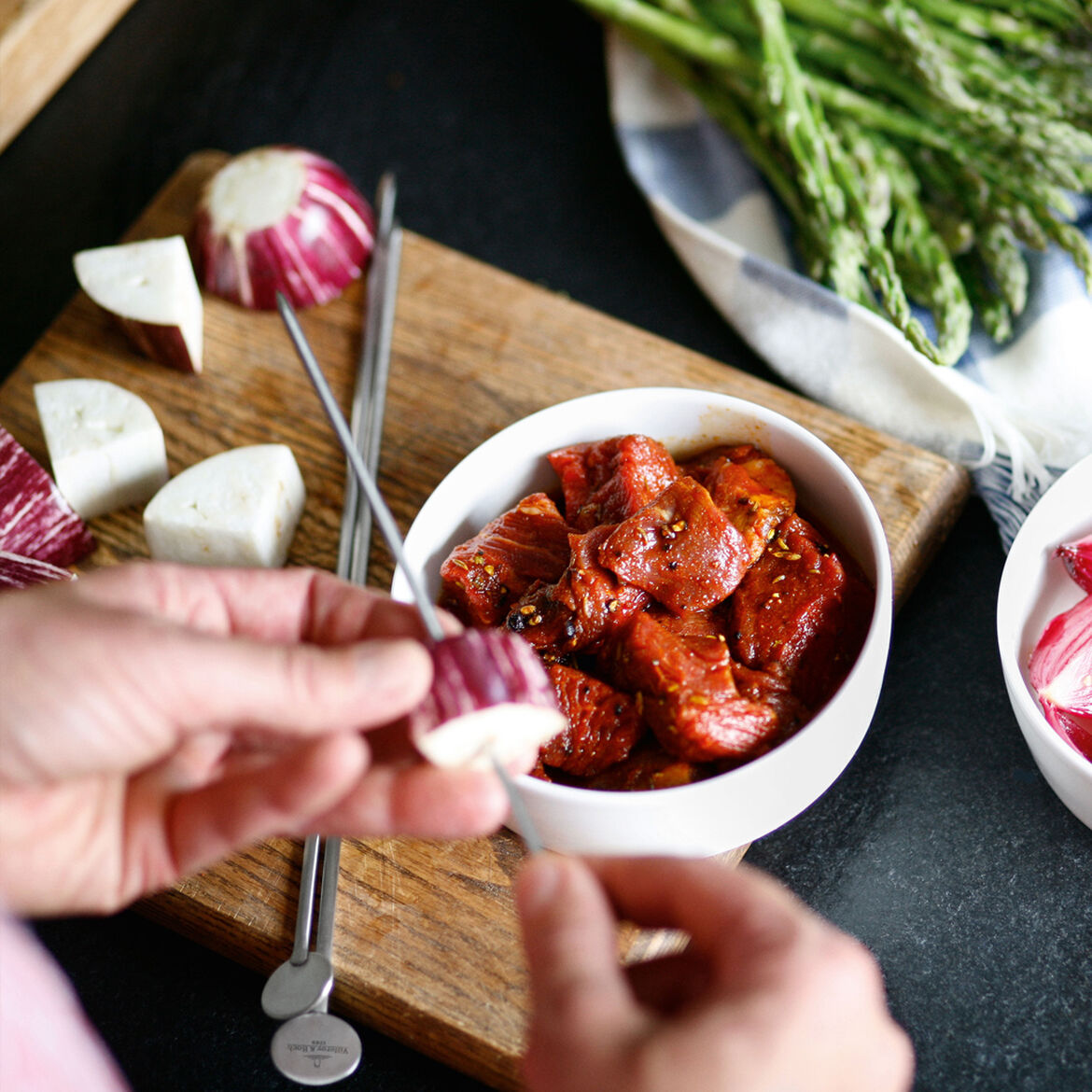 VILLEROY & BOCH BBQ Passion Spiedini per Grigliate Set da 6 Acciaio Inox