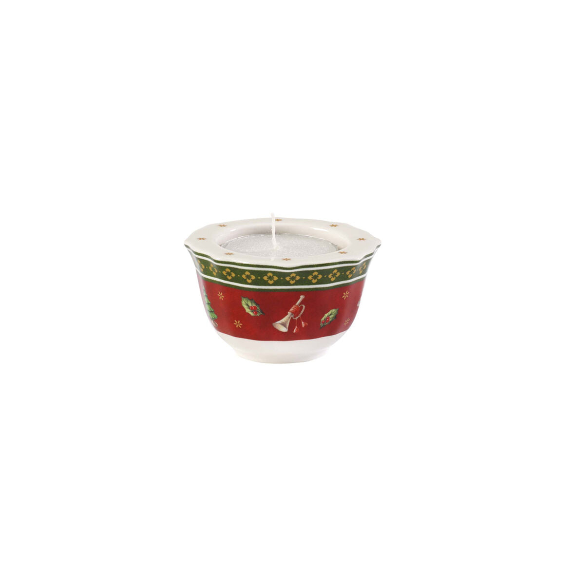 VILLEROY & BOCH Toy's Delight Portacandela Rosso 6cm Decorazione di Natale Porcellana