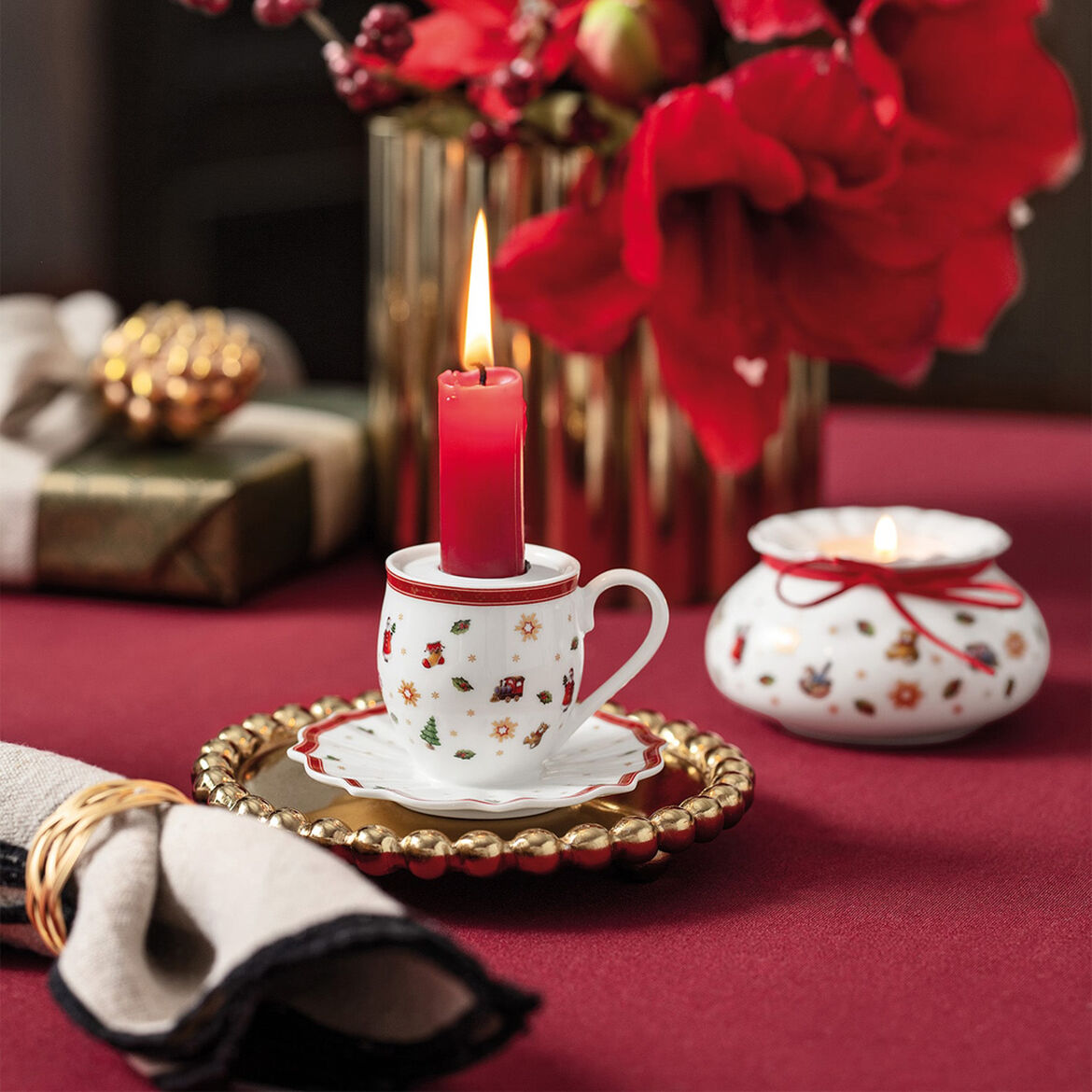 VILLEROY & BOCH Toy's Delight Decoration Tazzina Portacandele 10x6cm Decorazione di Natale Porcellana
