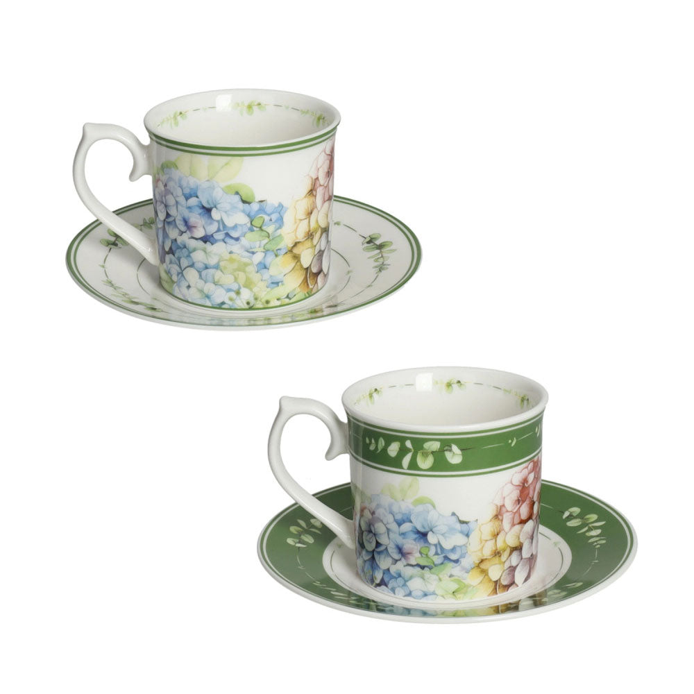 BRANDANI Flora Set 2 Pezzi Tazza Te con Piattino 150ml Porcellana