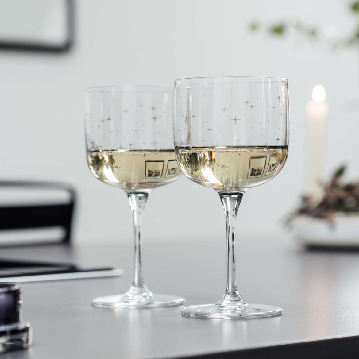 VILLEROY & BOCH Winter Glow Wine Glass Set 2 Pieces 270ml Crystal Christmas Table