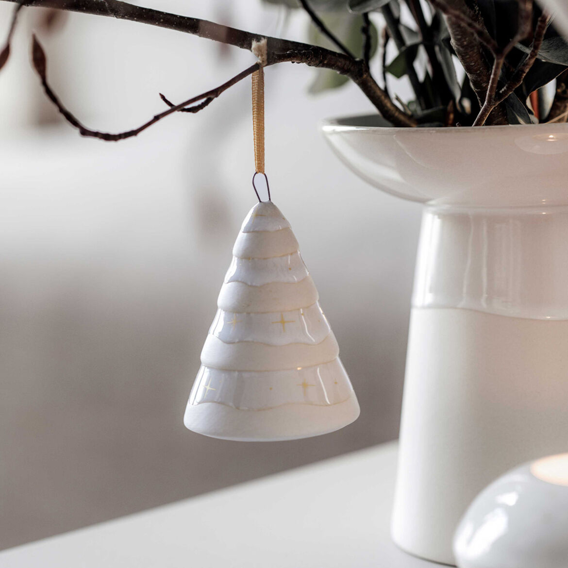 VILLEROY & BOCH Winter Glow Addobbo Appendino Albero di Natale 7,5cm Porcellana