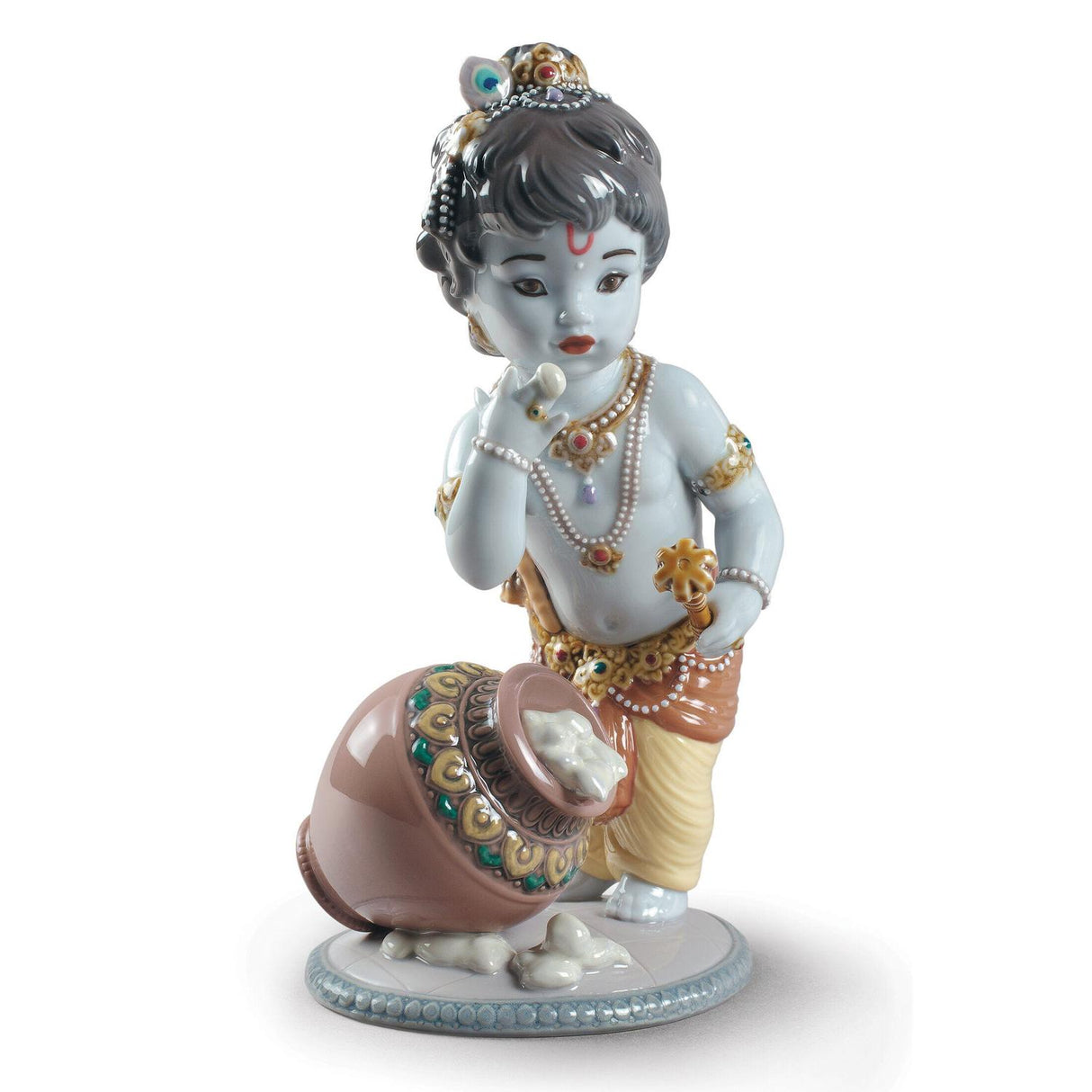 LLADRO' Figurina Krishna Butterthief 21x10cm Porcellana