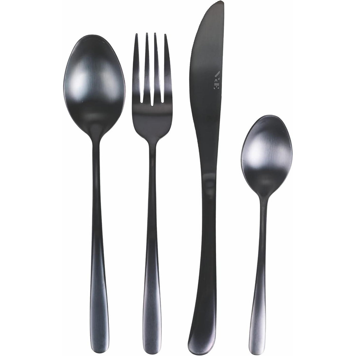 VILLA D'ESTE HOME TIVOLI Drop Set 24 Pezzi Servizio Tavola Posate Nero Matt Satinato Acciaio