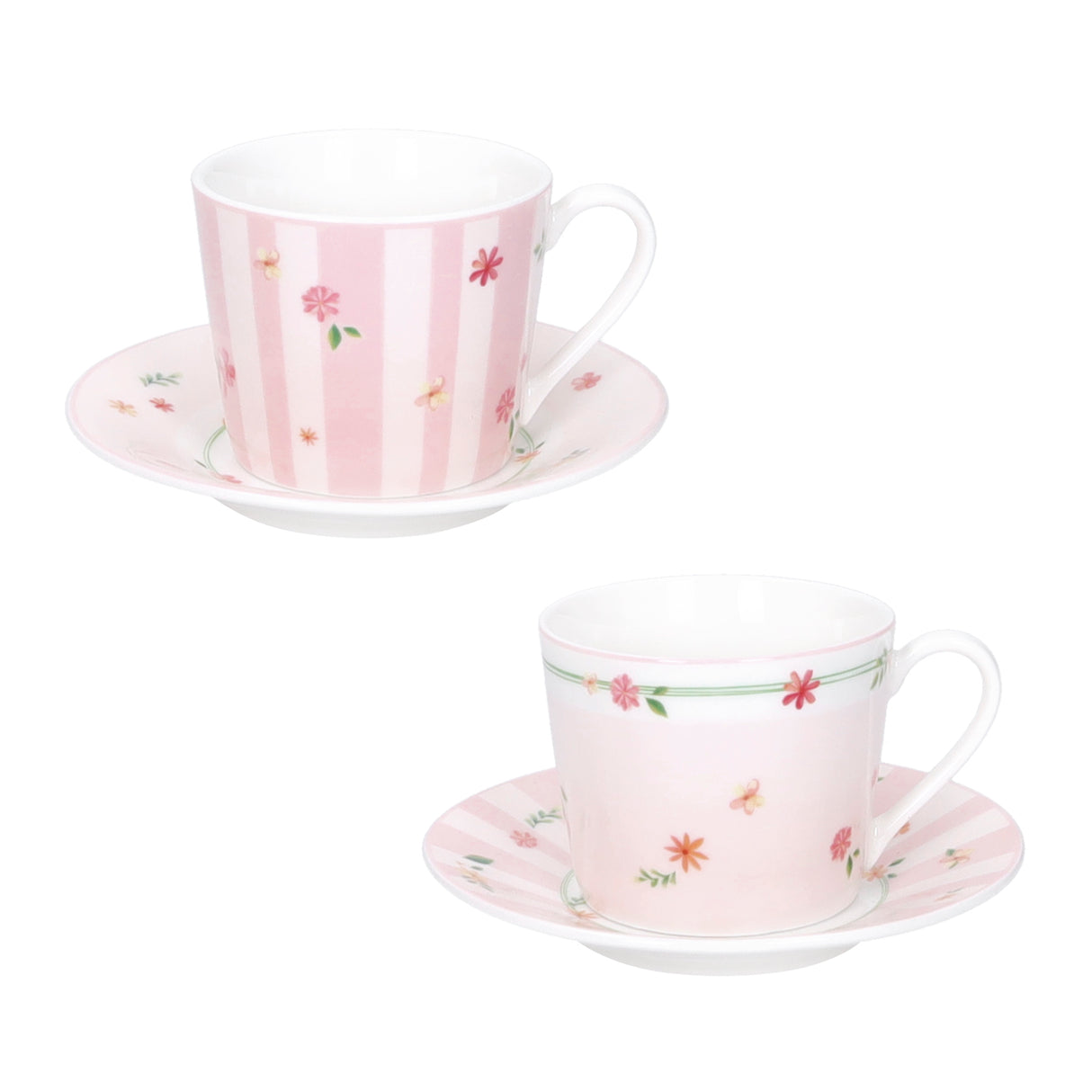 BRANDANI Polline Rosa Set 2 Pezzi Tazza Caffè 100ml Porcellana