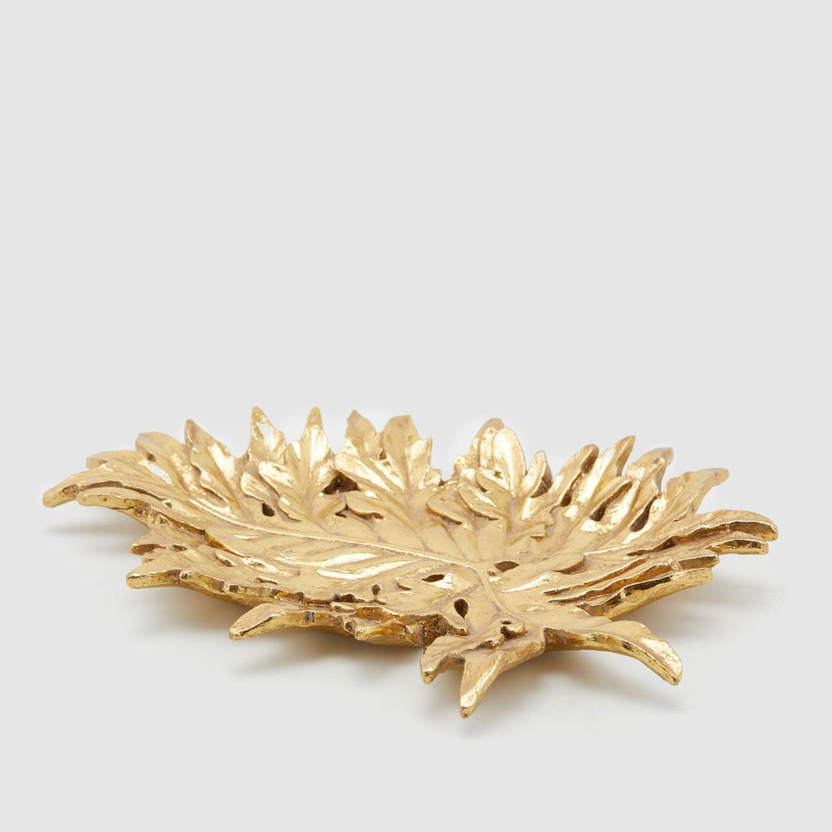 EDG Enzo De Gasperi Piatto Ciotola Foglia 24x18cm Oro Poliresina