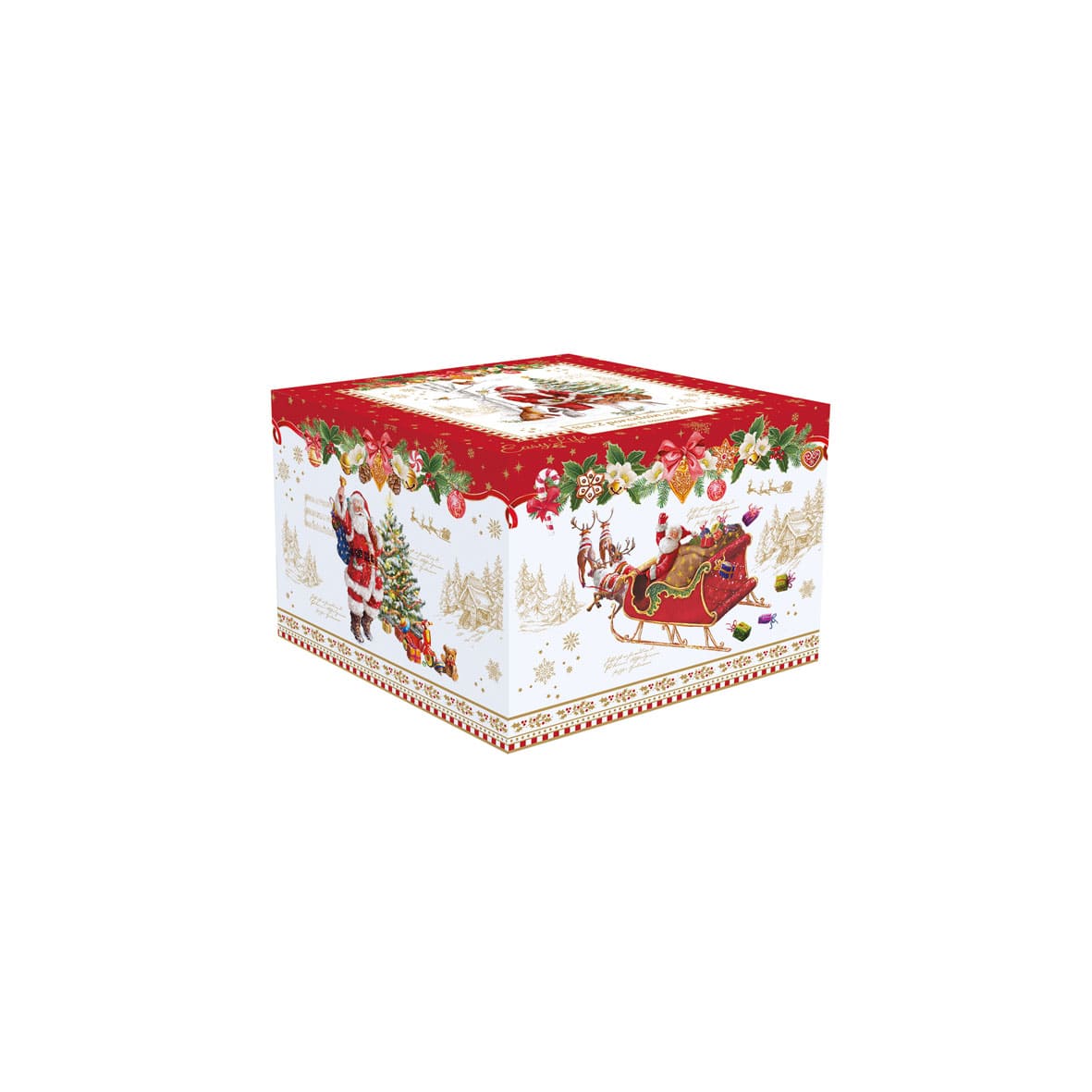 EASY LIFE Christmas Memories Set 2 Tazzine Caffe con Piattino 120ml Porcellana Tavola di Natale