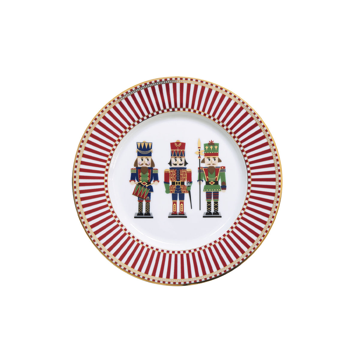 EASY LIFE Nutcracker Nutcracker Table Service Plates Set 18 Pieces Porcelain Christmas Table