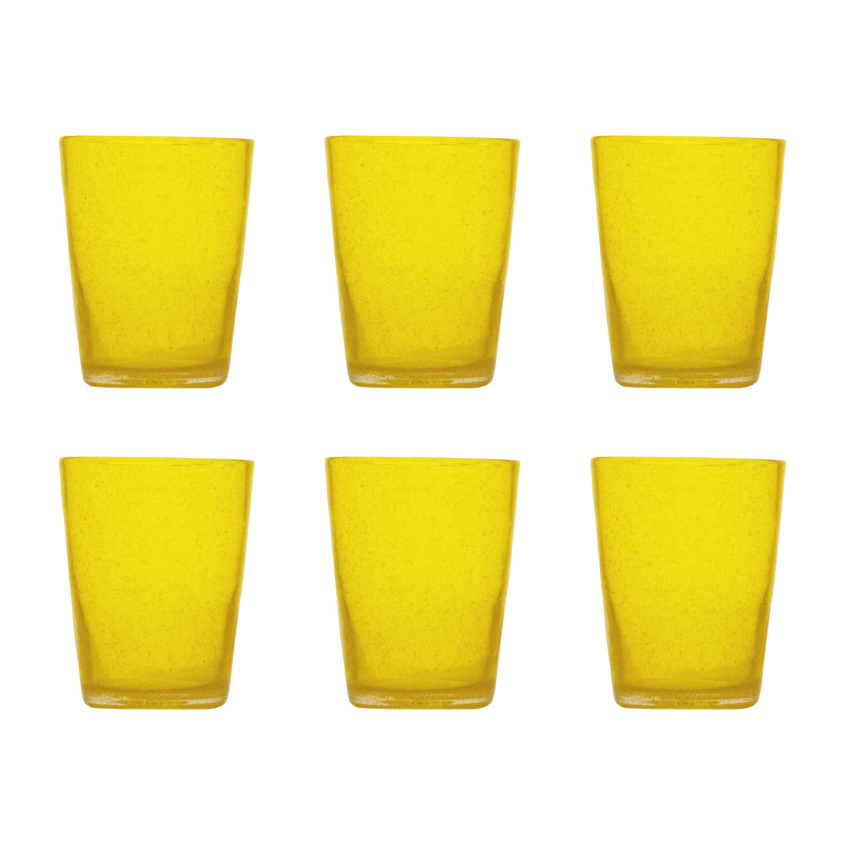 MEMENTO Bicchieri Acqua Monocolore Yellow Giallo Set 6 Pezzi 250ml Pasta di Vetro