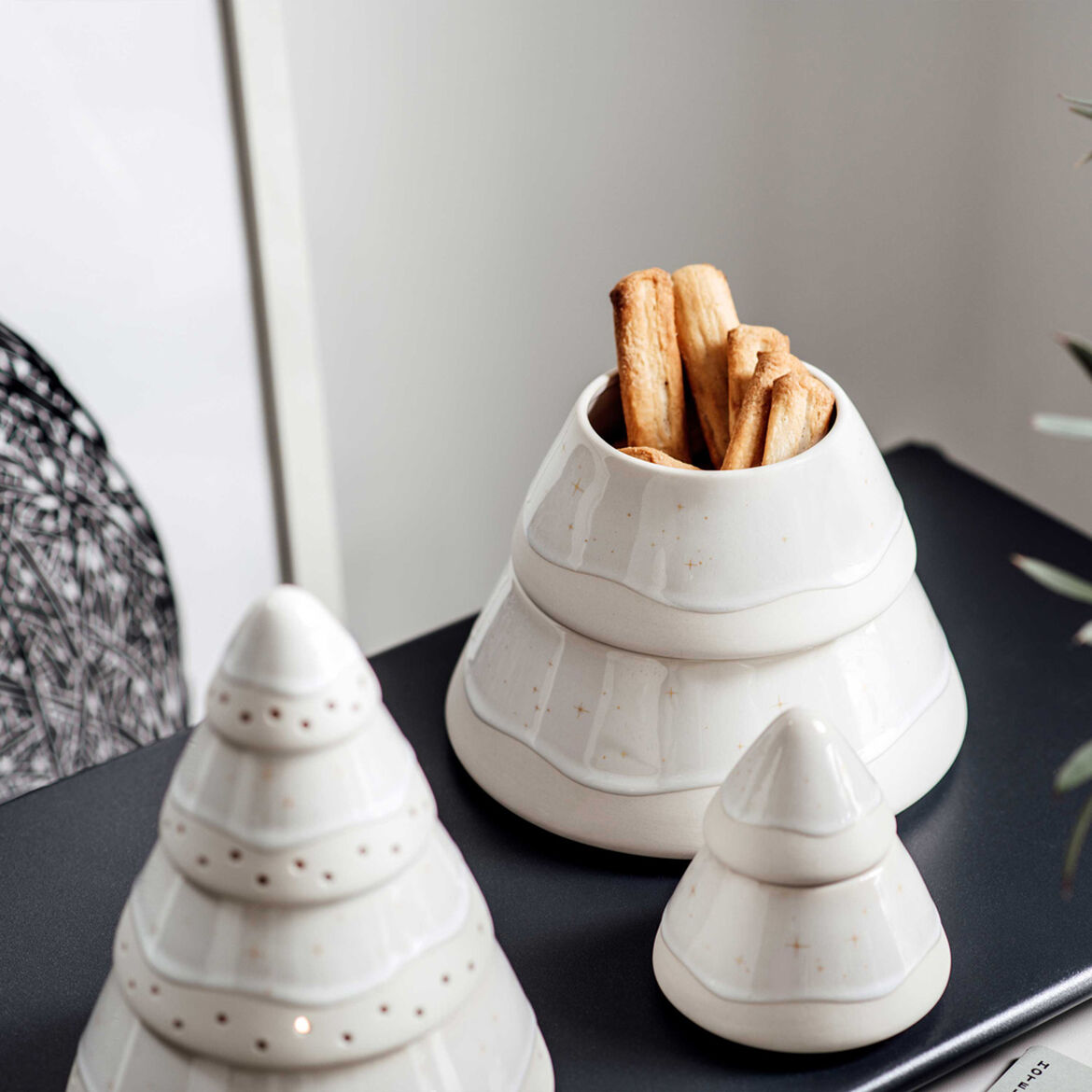 VILLEROY & BOCH Winter Glow Scatola Biscottiera Albero 18cm Porcellana