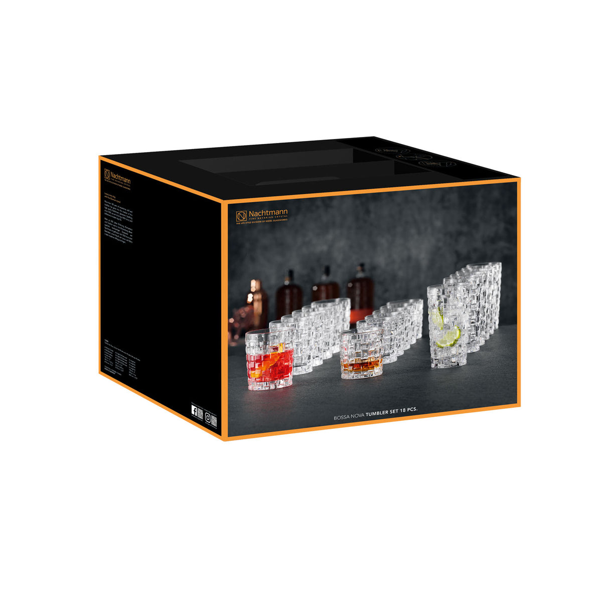 NACHTMANN Bossa Nova Set 18 Pezzi Bicchiere Long Drink Whisky Acqua Cristallo