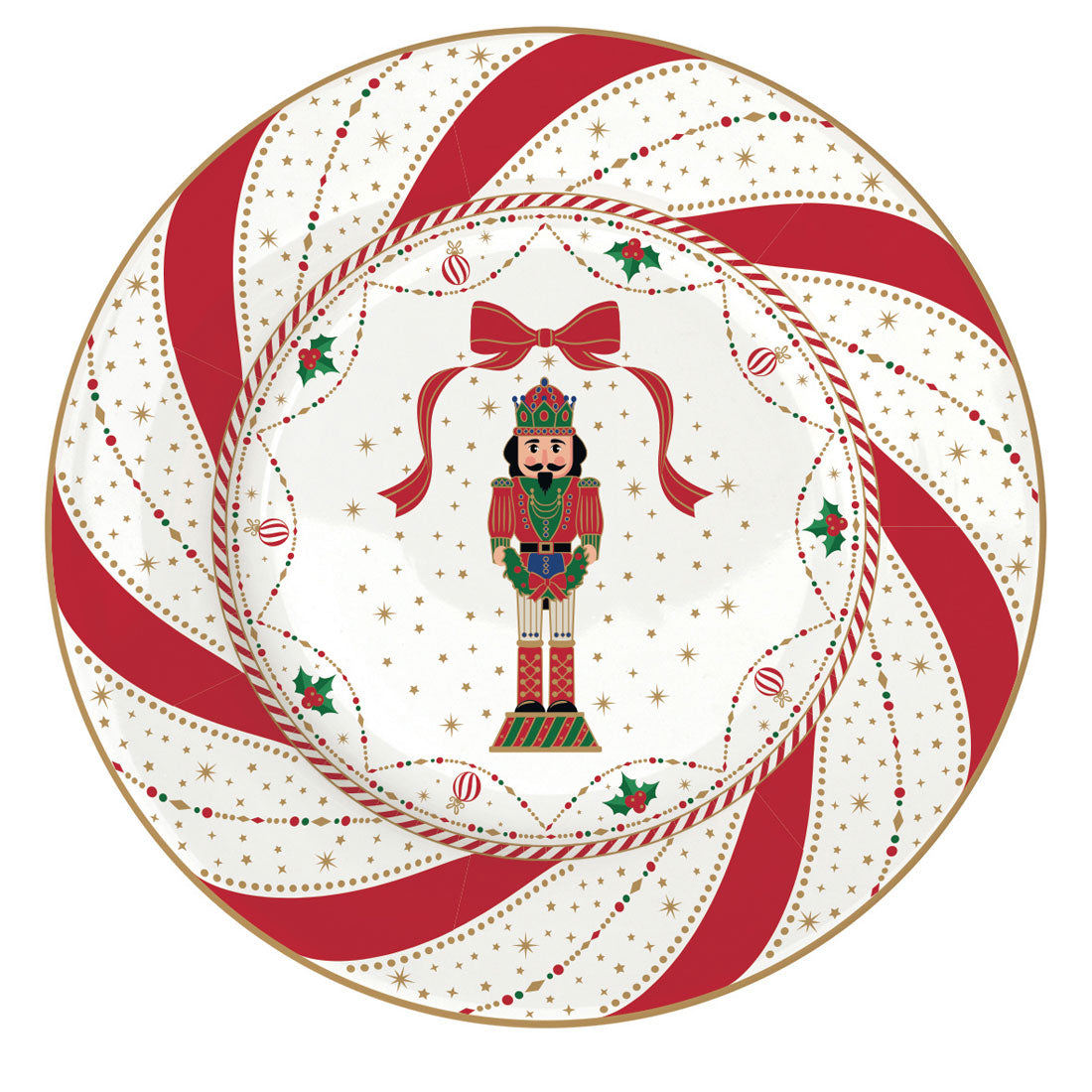 EASY LIFE Nutcracker Twist Schiaccianoci Servizio Tavola Piatti Set 18 Pezzi Porcellana Tavola di Natale