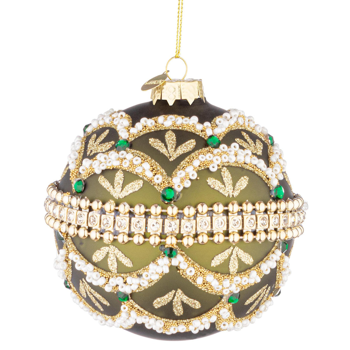 BIZZOTTO Sfera Pallina di Natale Beloved Verde 10cm Vetro