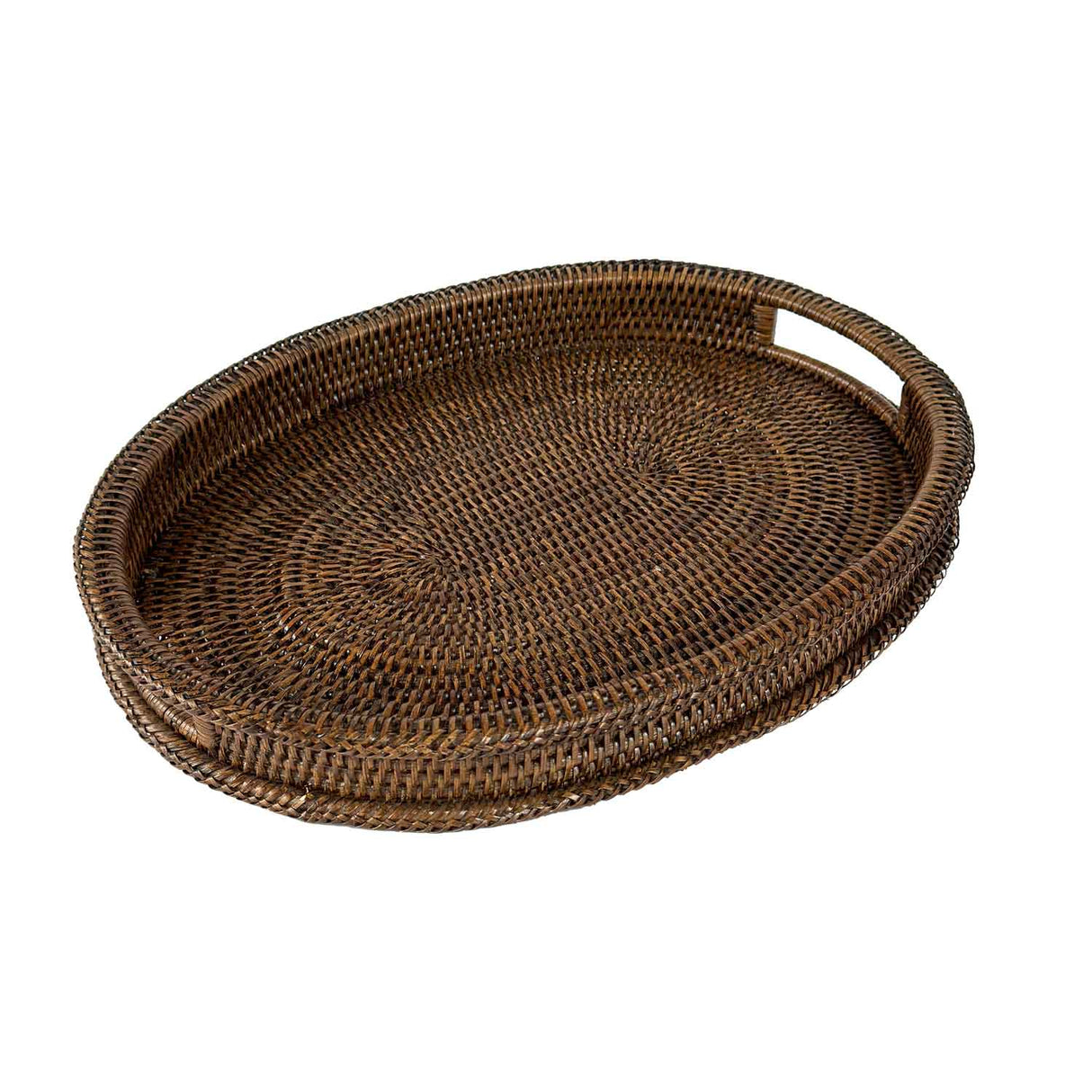 LA PORCELLANA BIANCA Botanio Vassoio Ovale in Rattan 45x35cm