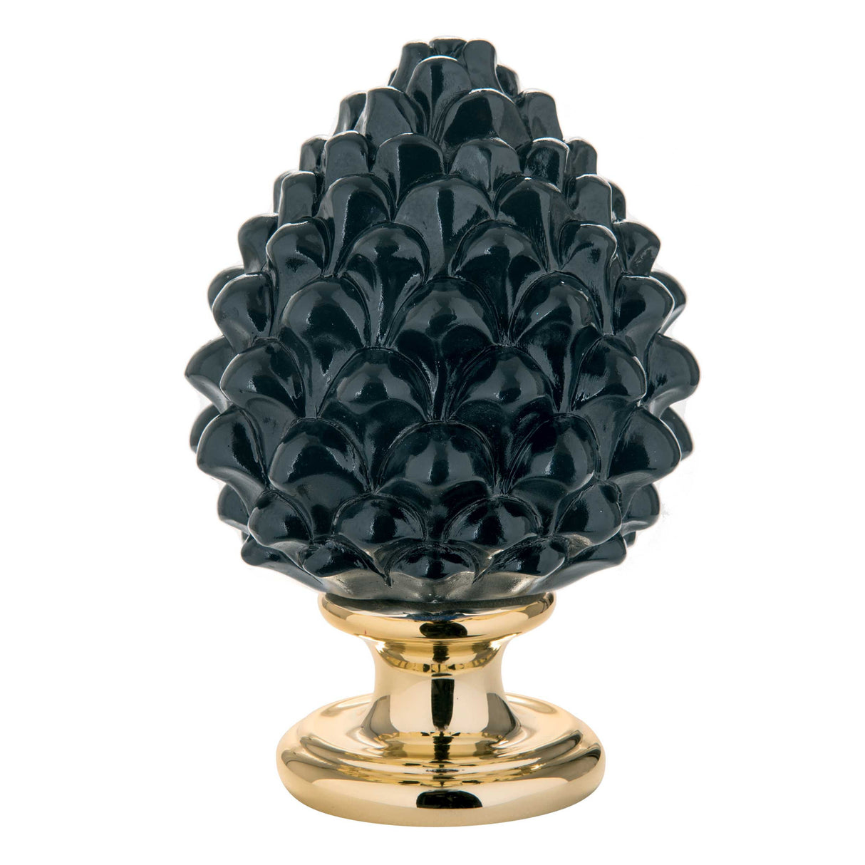 BONGELLI PREZIOSI Pigna Siciliana Decorazione 17cm Nero Oro Marmorino