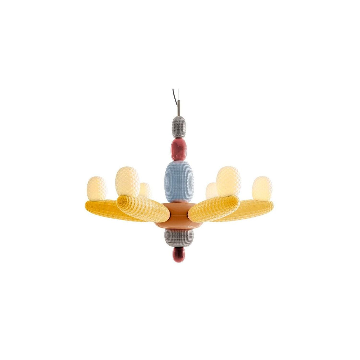 LLADRO' Chandelier Soft Blown Giallo 80x96cm Porcellana