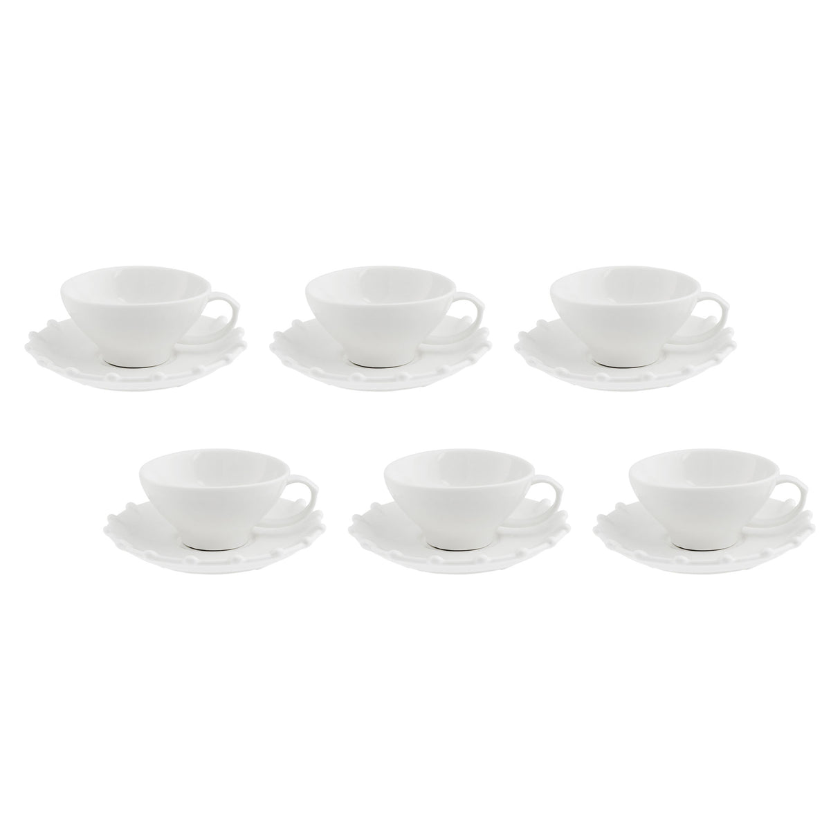 LA PORCELLANA BIANCA Romeo Tazza Caffè con Piattino Set 6 Pezzi 90ml Bianco Porcellana