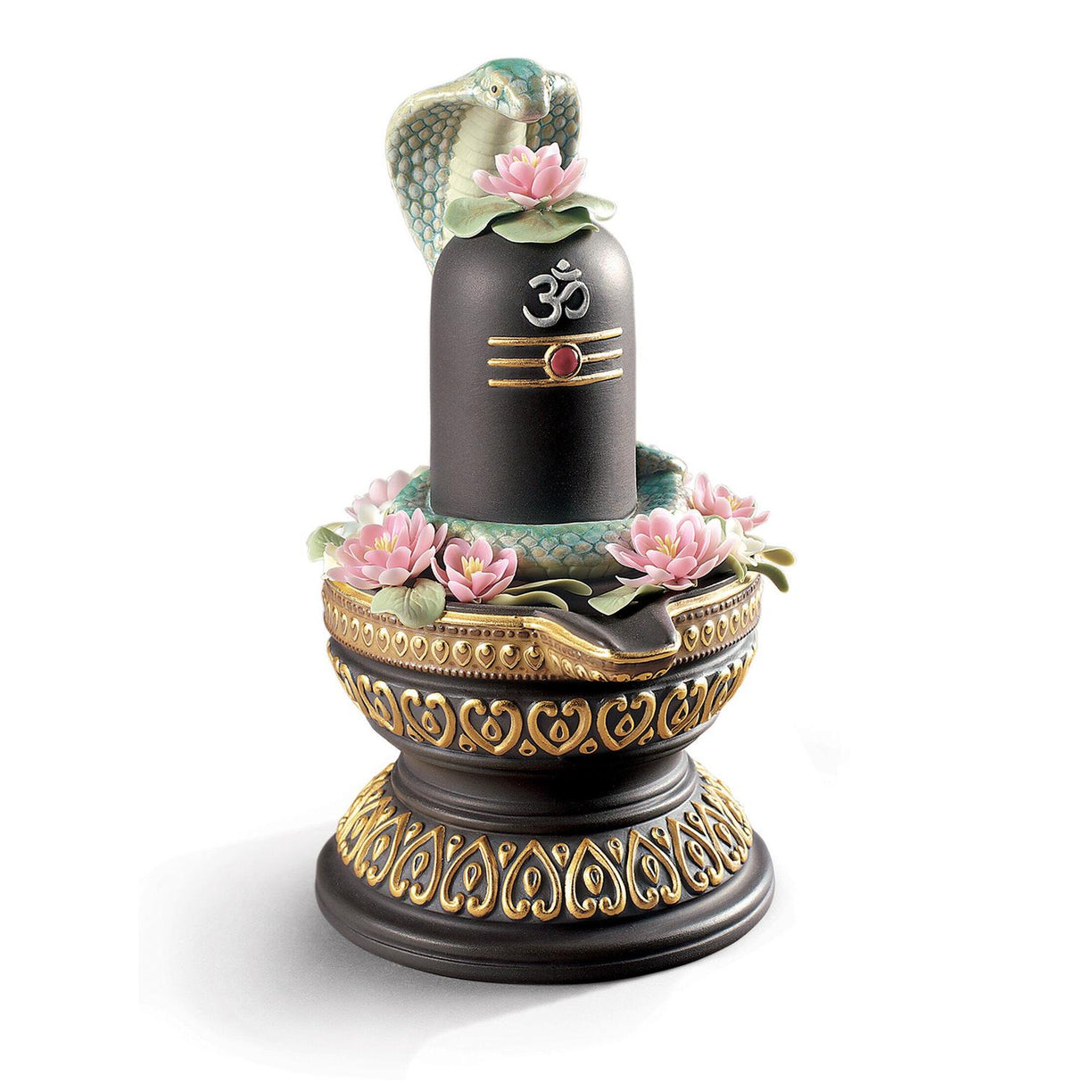 LLADRO' Figurina Lingam Lustro Oro 18x12cm Porcellana