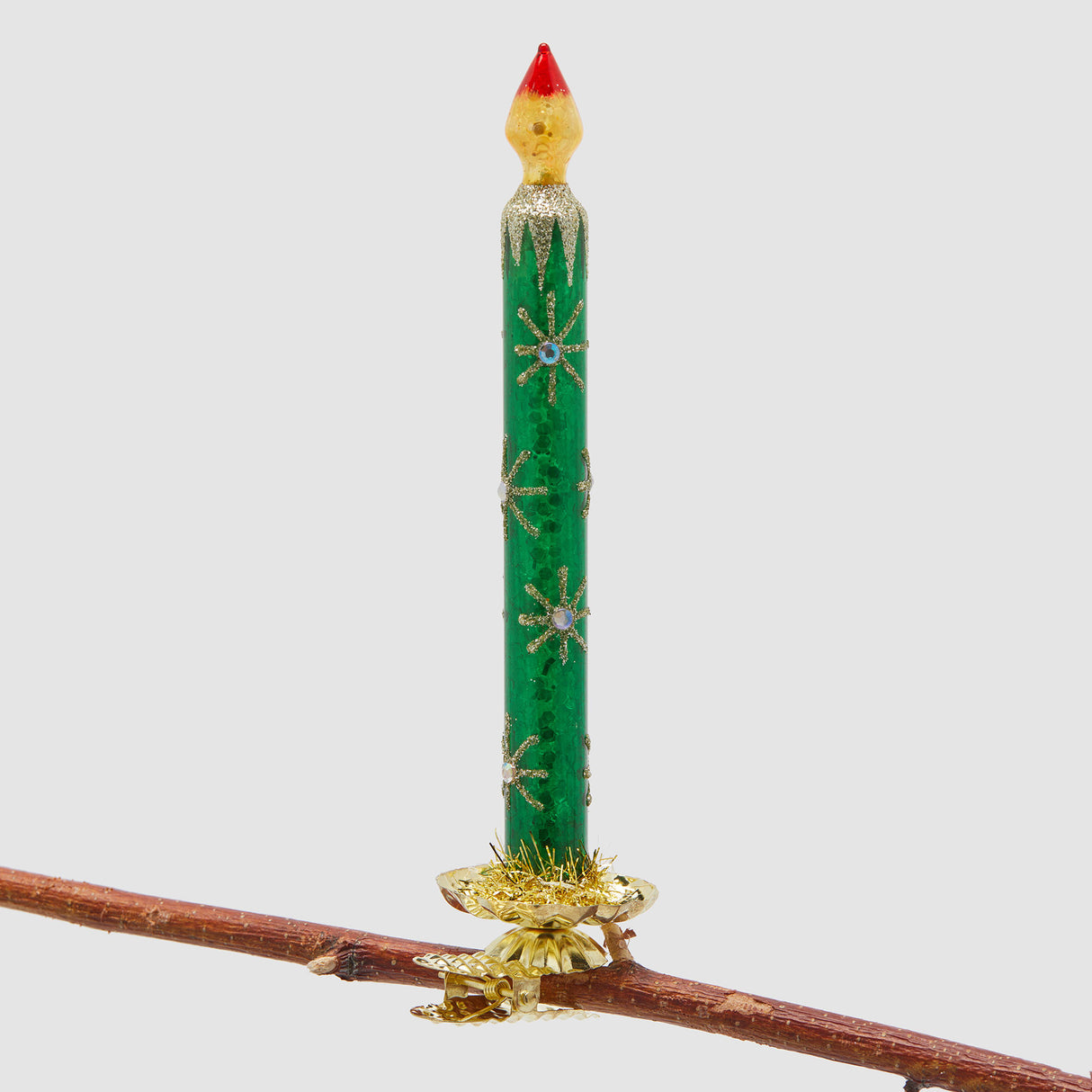 EDG Enzo De Gasperi Addobbo per Albero di Natale Candela 18cm Verde