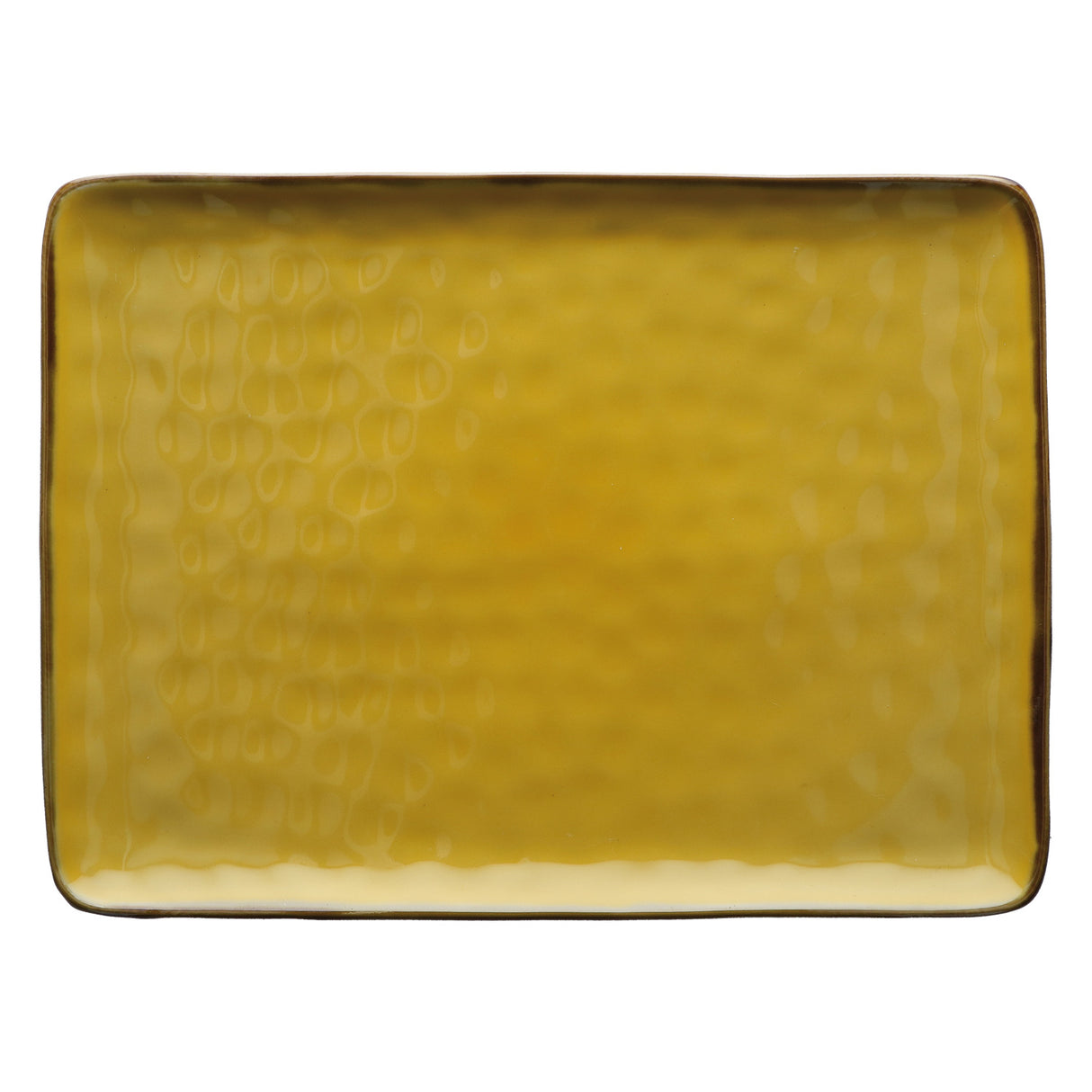 ROSE & TULIPS Concerto Rectangular Tray 36x26.5cm Ocher Stoneware