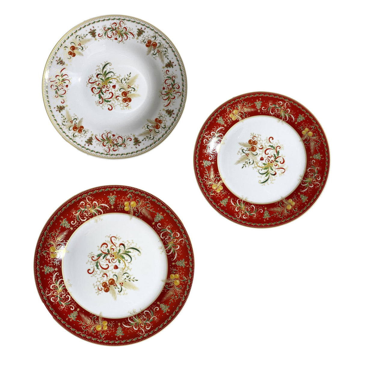 PALAIS ROYAL Servizio Tavola Piatti Set 18 Pezzi in Porcellana Tavola di Natale