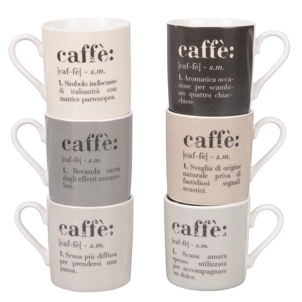 VILLA D'ESTE HOME TIVOLI Victionary Tazzine Caffè Set 6 Pezzi 90ml Porcellana