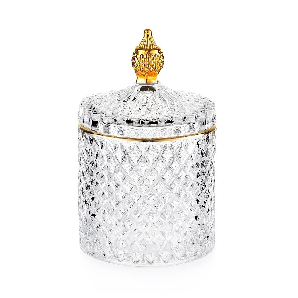 EMÒ ITALIA Scatola Portabonbon 10,5x17cm Trasparente Oro Vetro