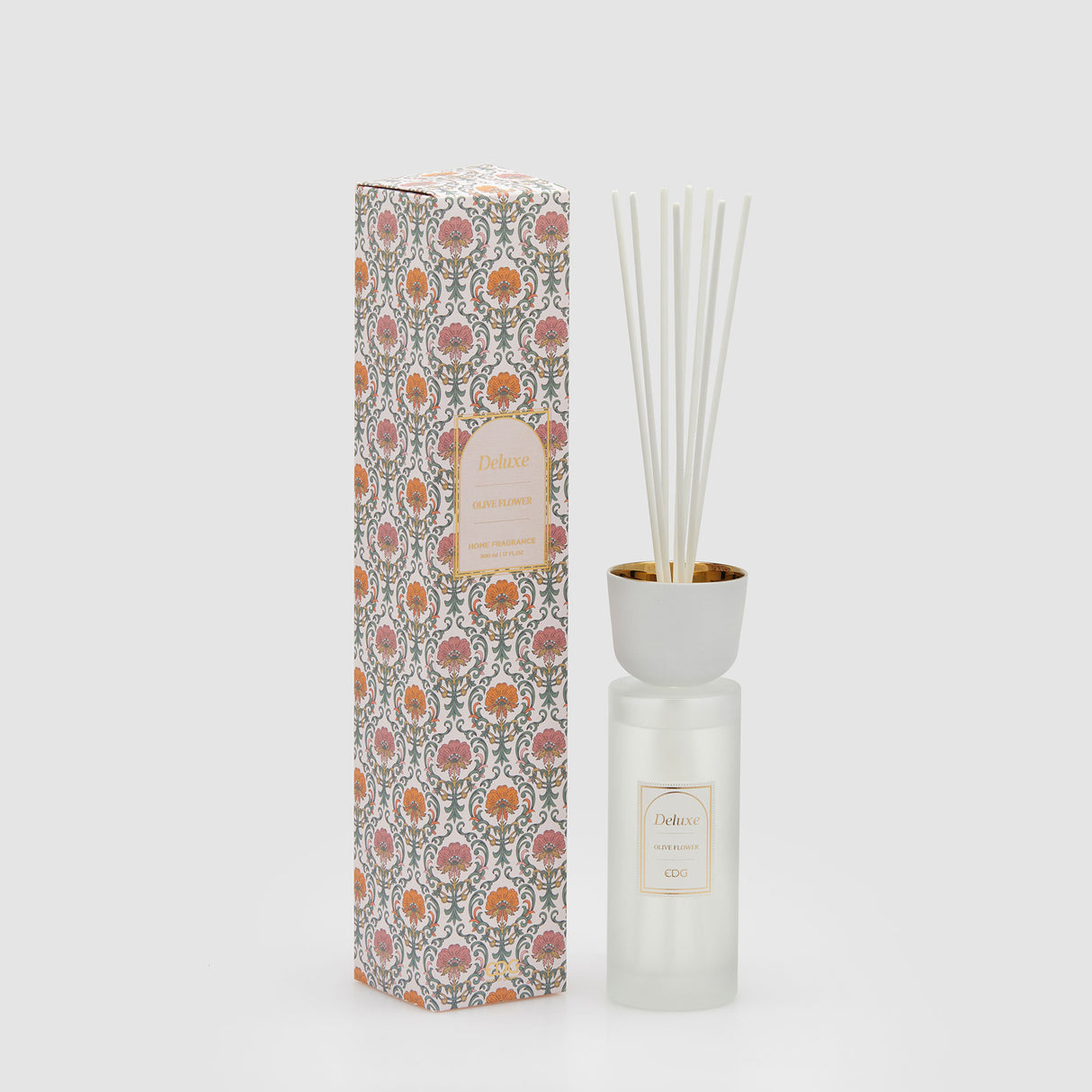 EDG Enzo De Gasperi Profumatore Diffusore con Bastoncini Bottiglia Deluxe 500ml Olive Flower