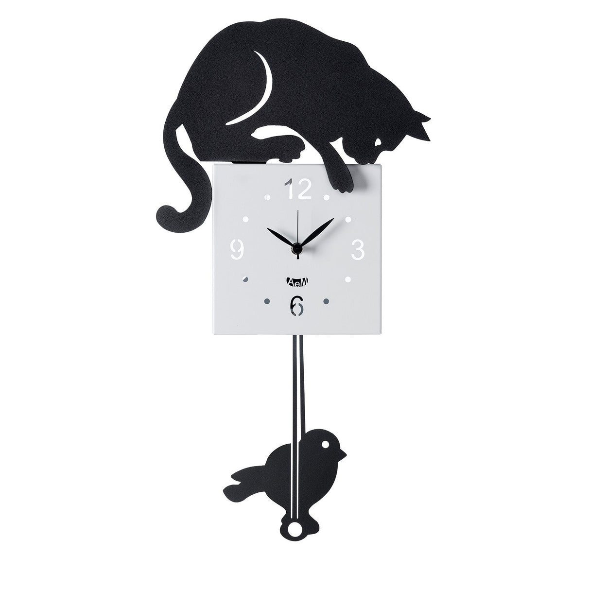 ARTI & MESTIERI Orologio a Pendolo Moderno Hunter Cat 26x7cm