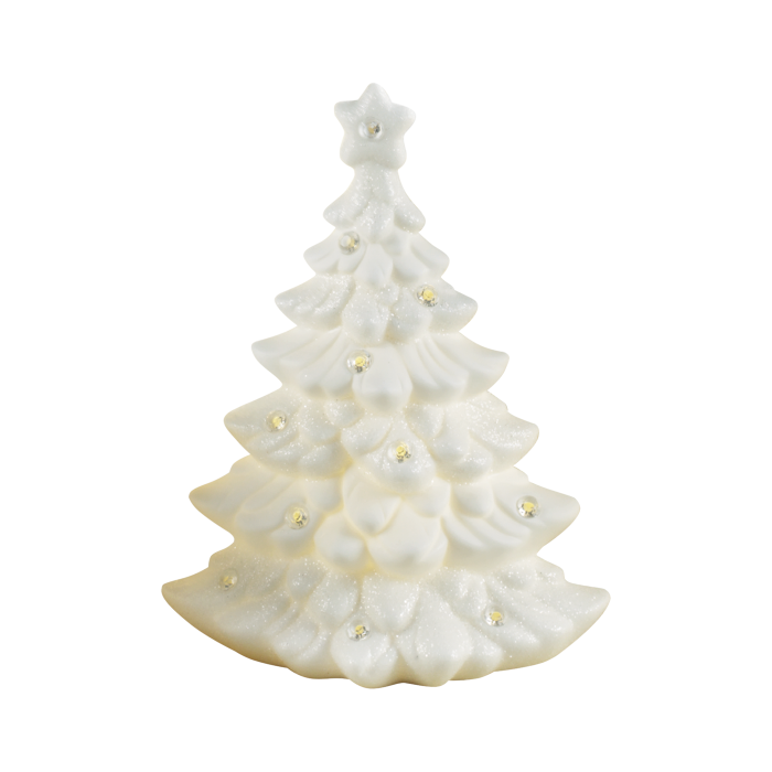 Abete di Natale Mascagni Casa in porcellana con luci LED 19 cm