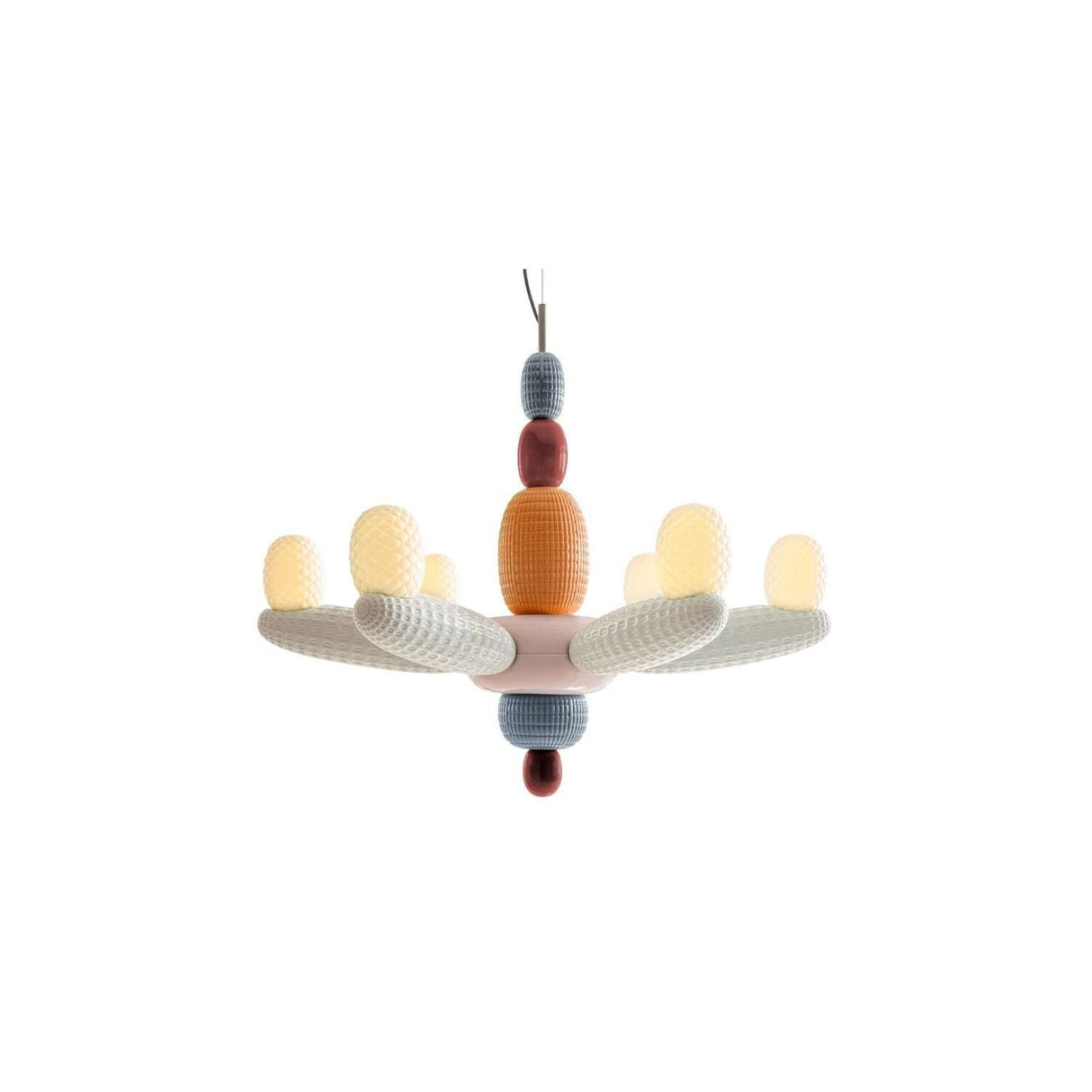 LLADRO' Chandelier Soft Blown Rosa 80x96cm Porcellana