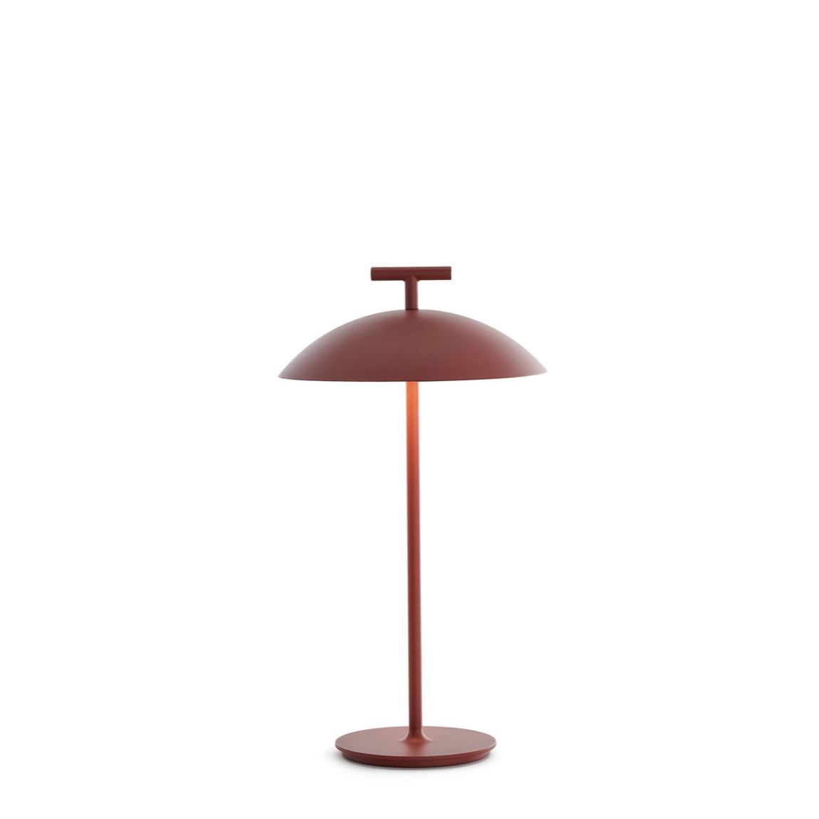 KARTELL Mini Geen-A Battery Version Lampada da Tavolo Rosso Mattone 36,5cm Acciaio