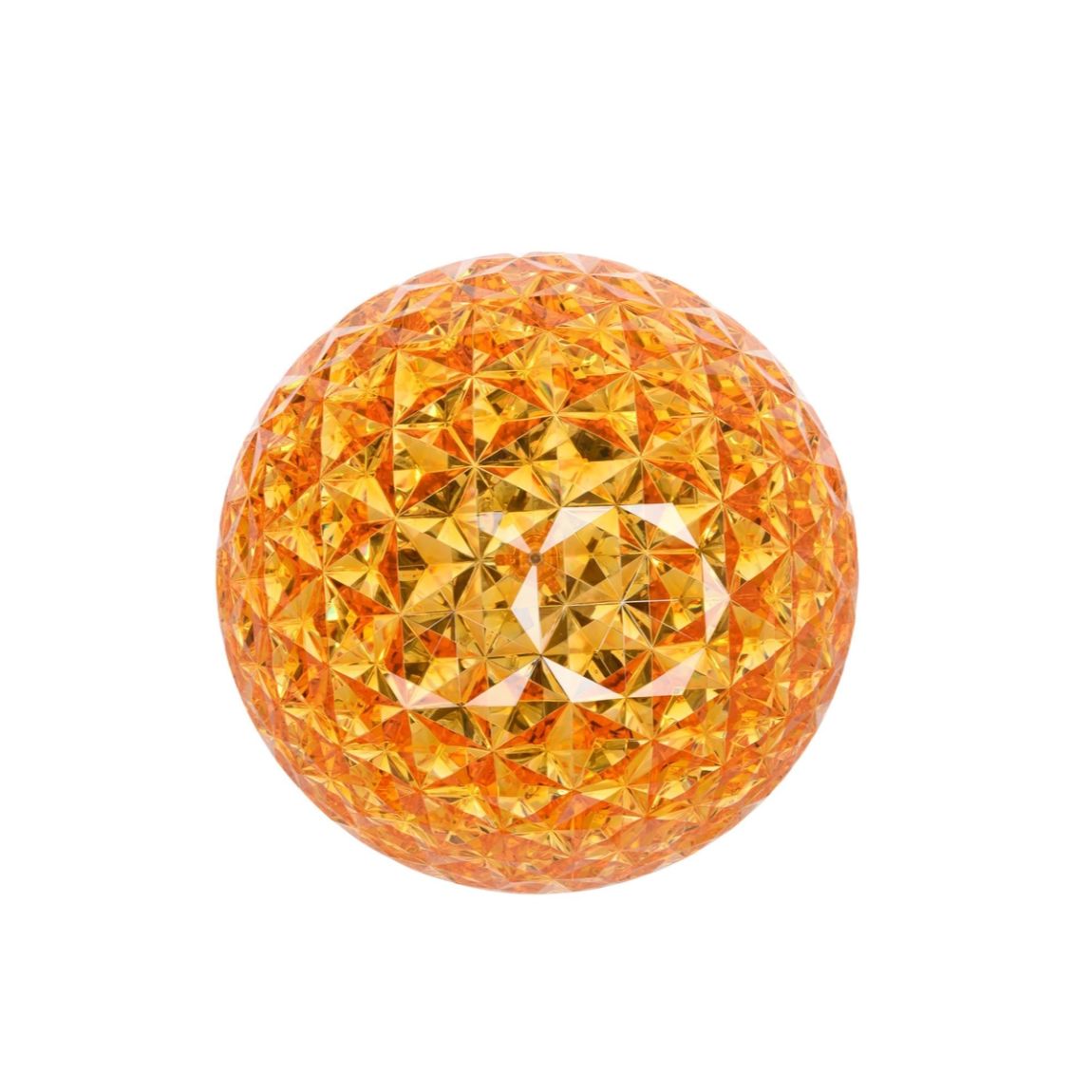 KARTELL Planet Table Lamp with Amber Yellow Stem 53cm Steel PMMA