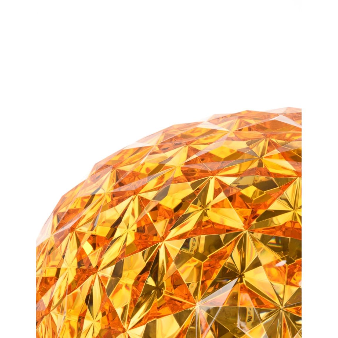 KARTELL Planet Table Lamp with Amber Yellow Stem 53cm Steel PMMA