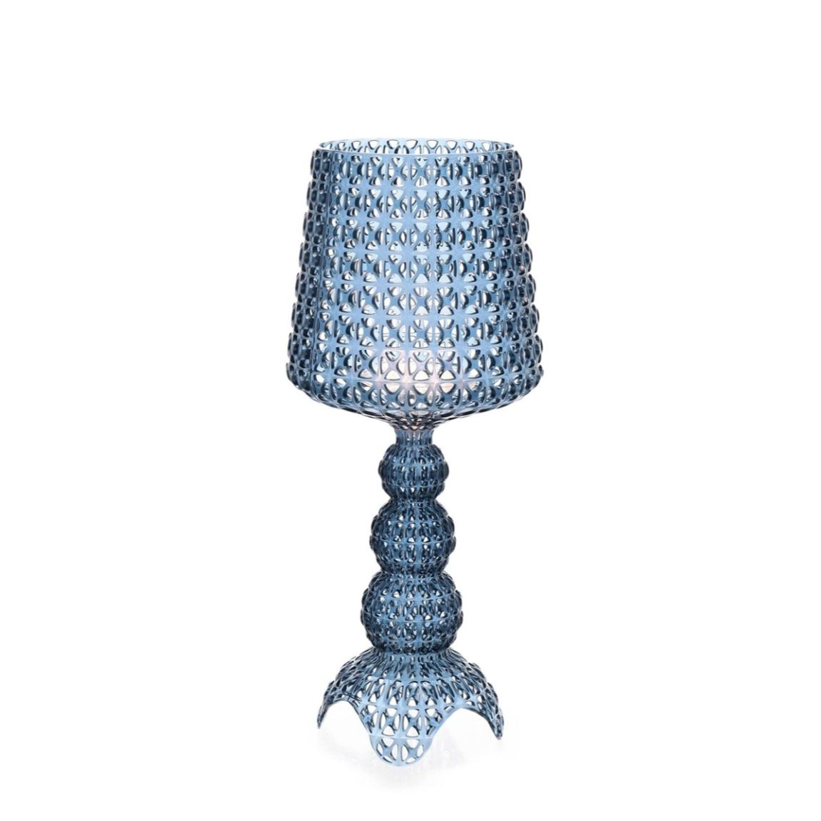 KARTELL Mini Kabuki Lampada da Tavolo Azzurro 70cm Policarbonato 2.0
