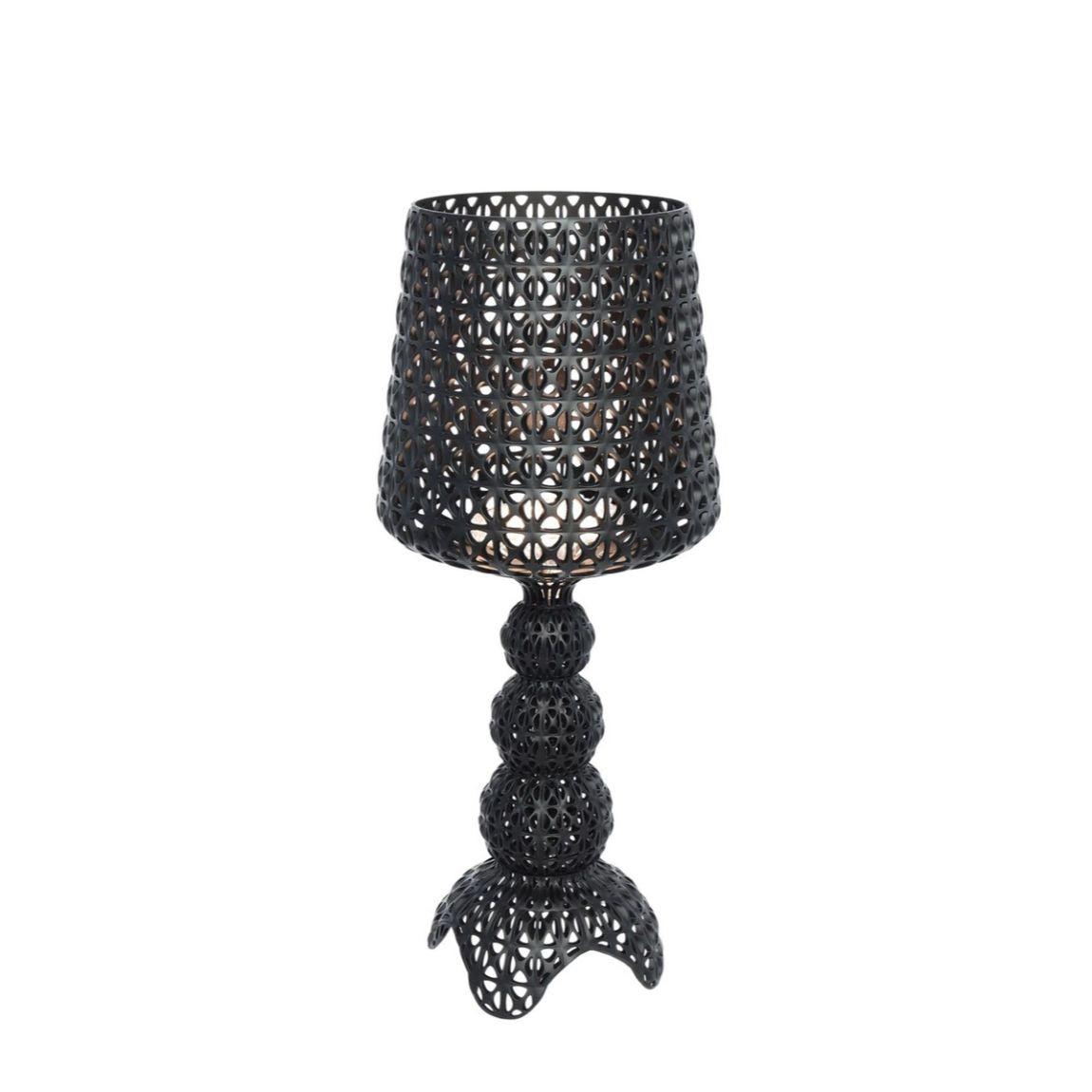 KARTELL Mini Kabuki Lampada da Tavolo Nero 70cm Policarbonato 2.0