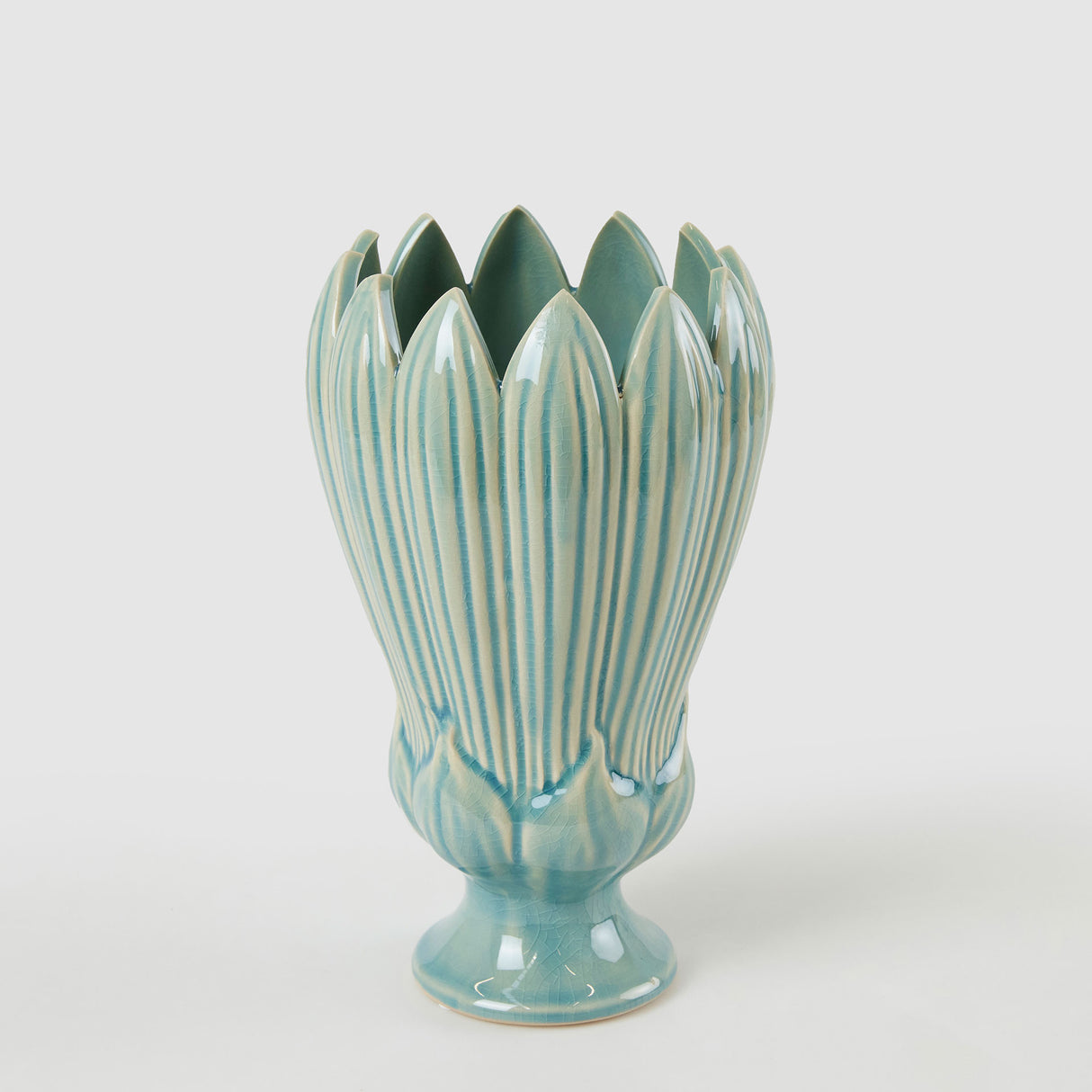 EDG Enzo De Gasperi Vaso Freaky Tulipano 26,5x16cm Blu Ceramica