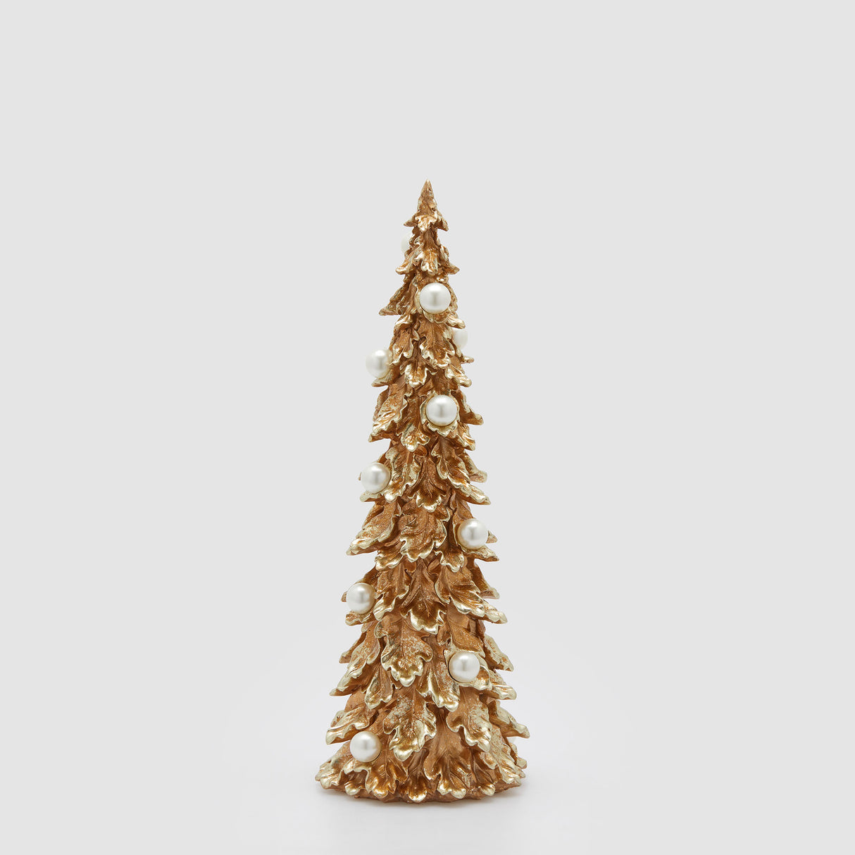 EDG Enzo De Gasperi Decorazione Natalizia Pino Albero di Natale con Perle 48x18cm Oro