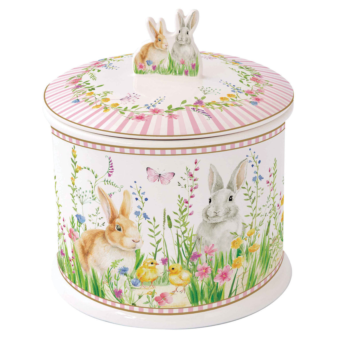 EASY LIFE Happy Easter Biscottiera 14x16cm Porcellana Tavola di Pasqua