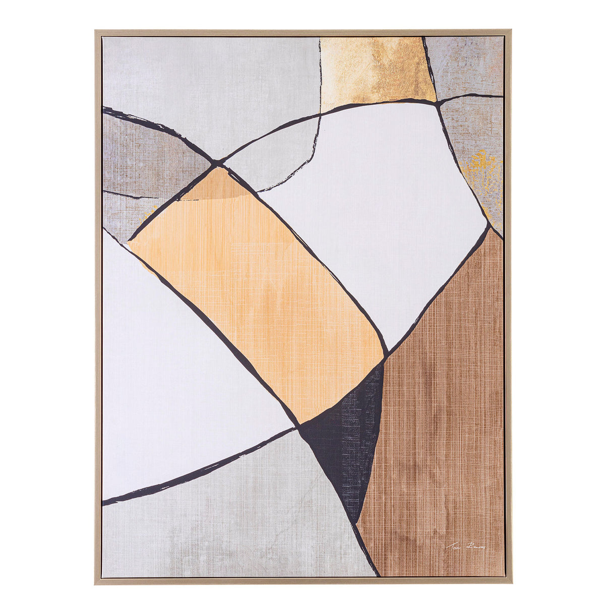 BIZZOTTO Framework Painting on Canvas Gallery Abstract Brown Tones 60x80cm