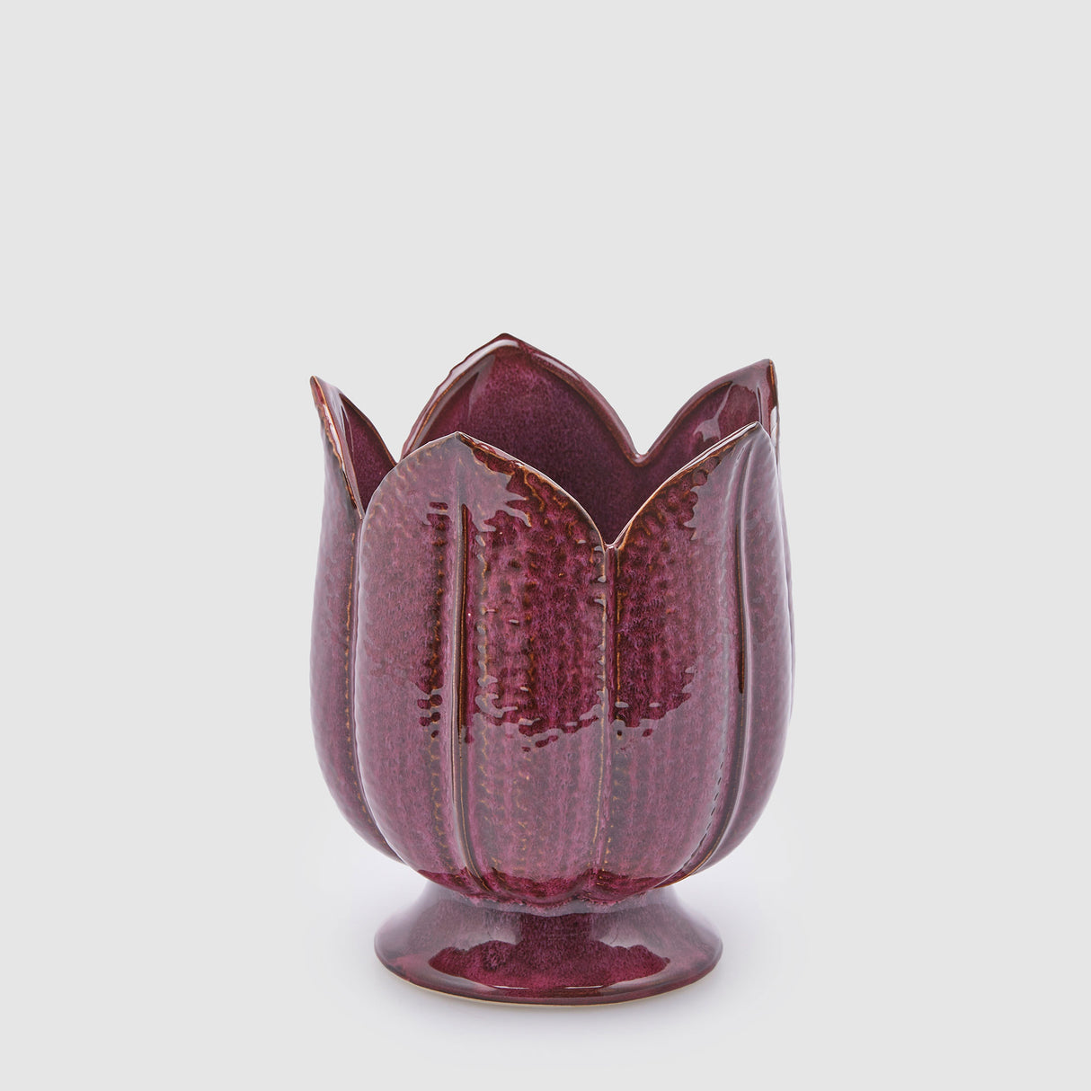 EDG Enzo De Gasperi Vaso Freaky Tulipano 19x16cm Viola Ceramica