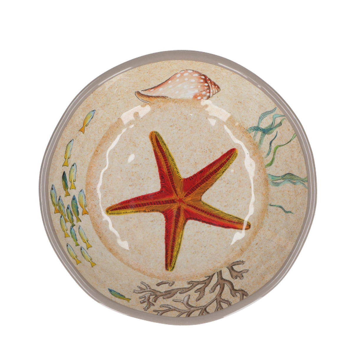 ROSE & TULIPANI Sea Life Set 2 Pezzi Piatto Fondo 19,5cm Melamina